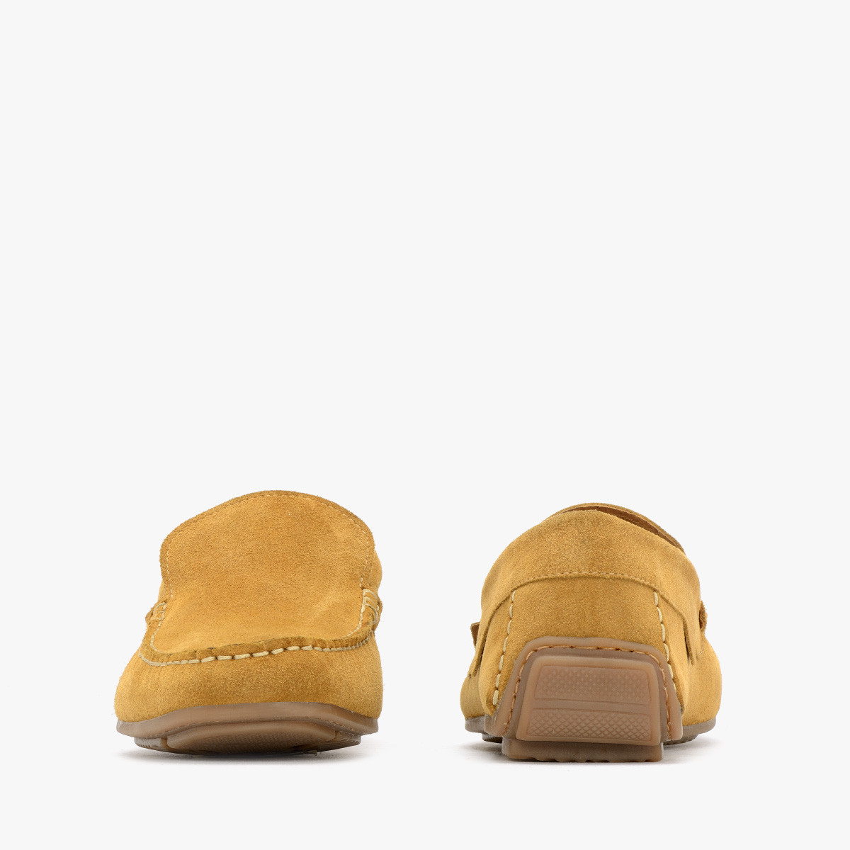 Brzowe, welurowe mokasyny