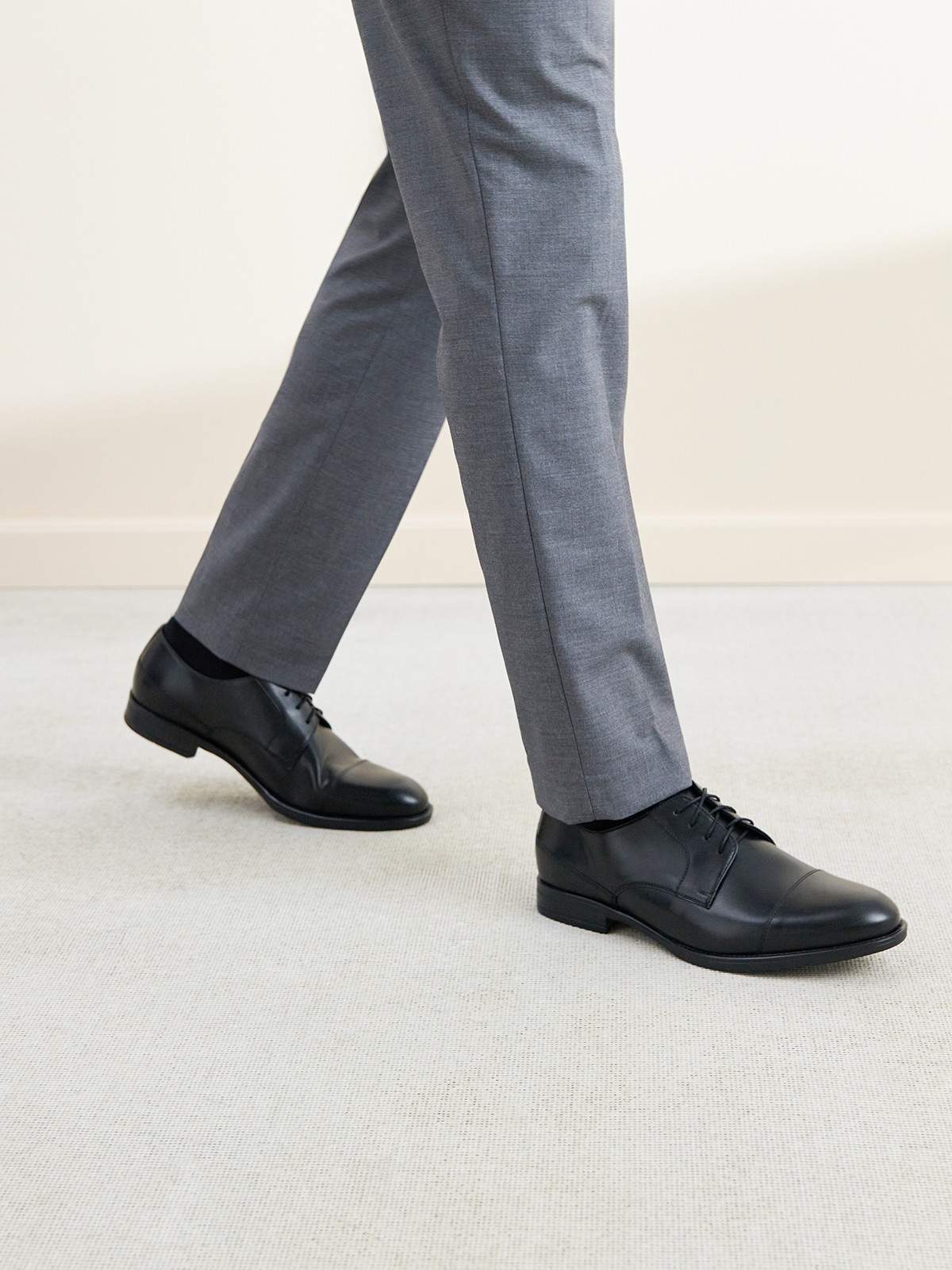 Czarny póbut wizytowy mski