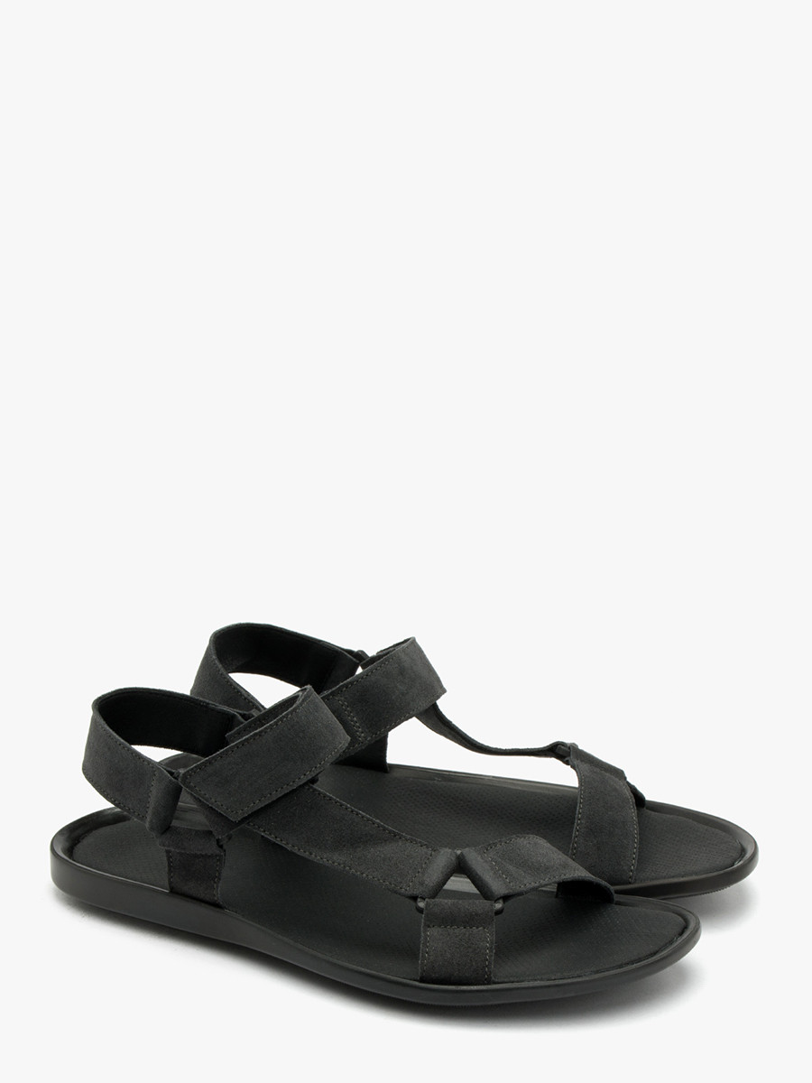 Szare sanday mskie z weluru