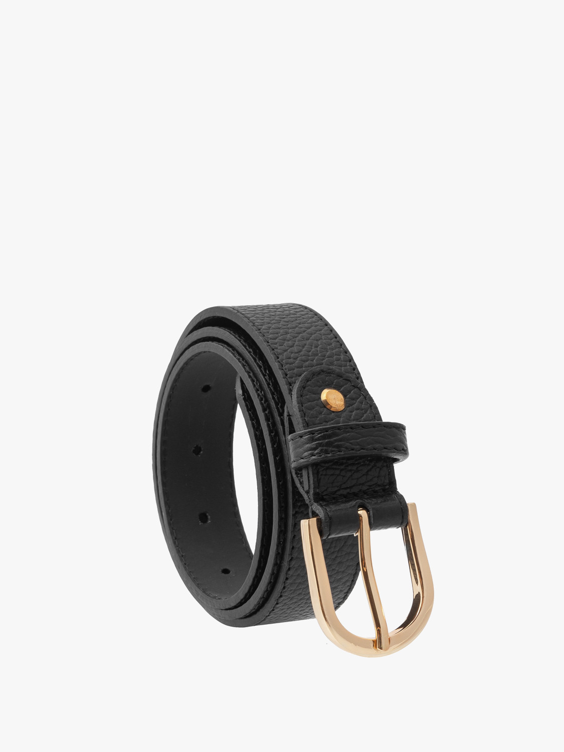 Czarny skórzany pasek damski