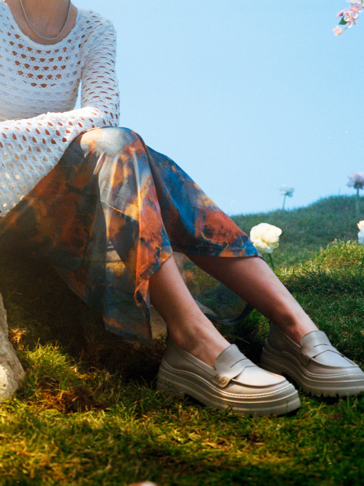 Beowe mokasyny na masywnej podeszwie