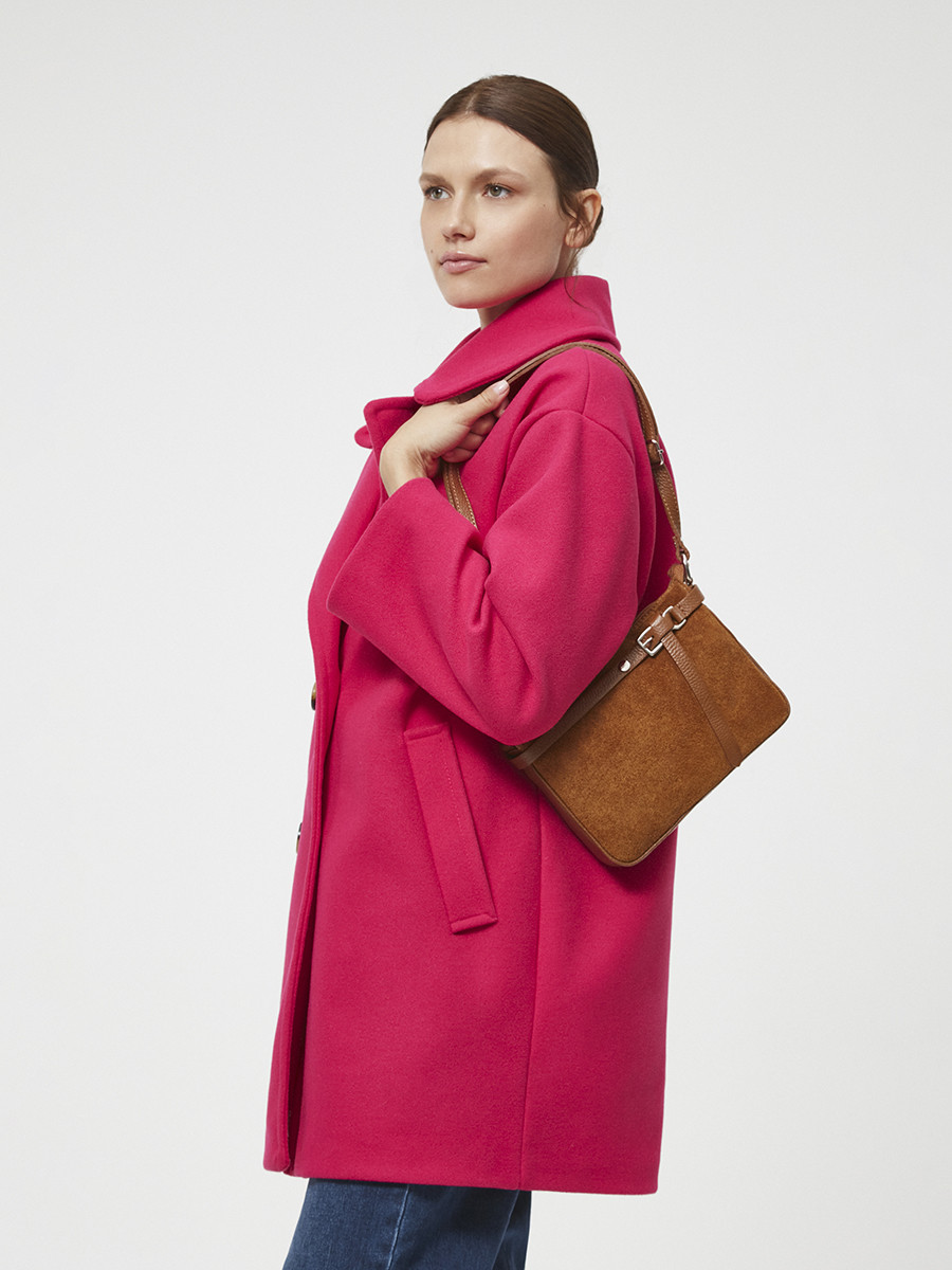 Maa ruda torebka z ozdobnym paskiem