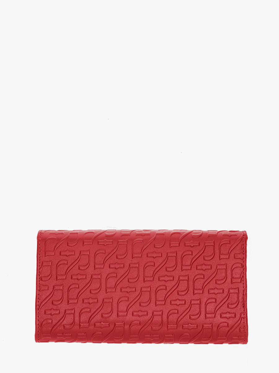 Wytaczany bordowy portfel damski