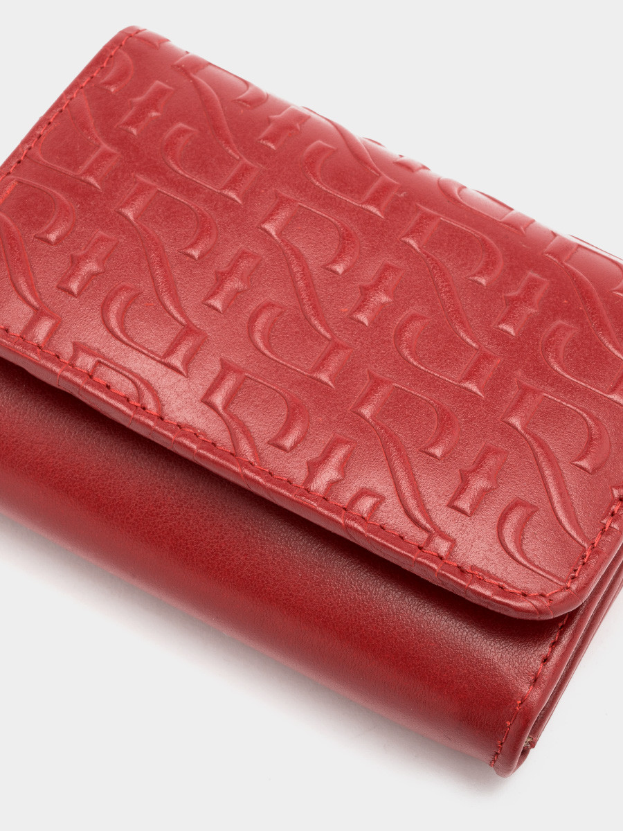 Wytaczany bordowy portfel damski