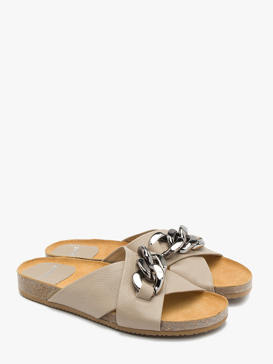 Beowe klapki z masywnym ańcuchem