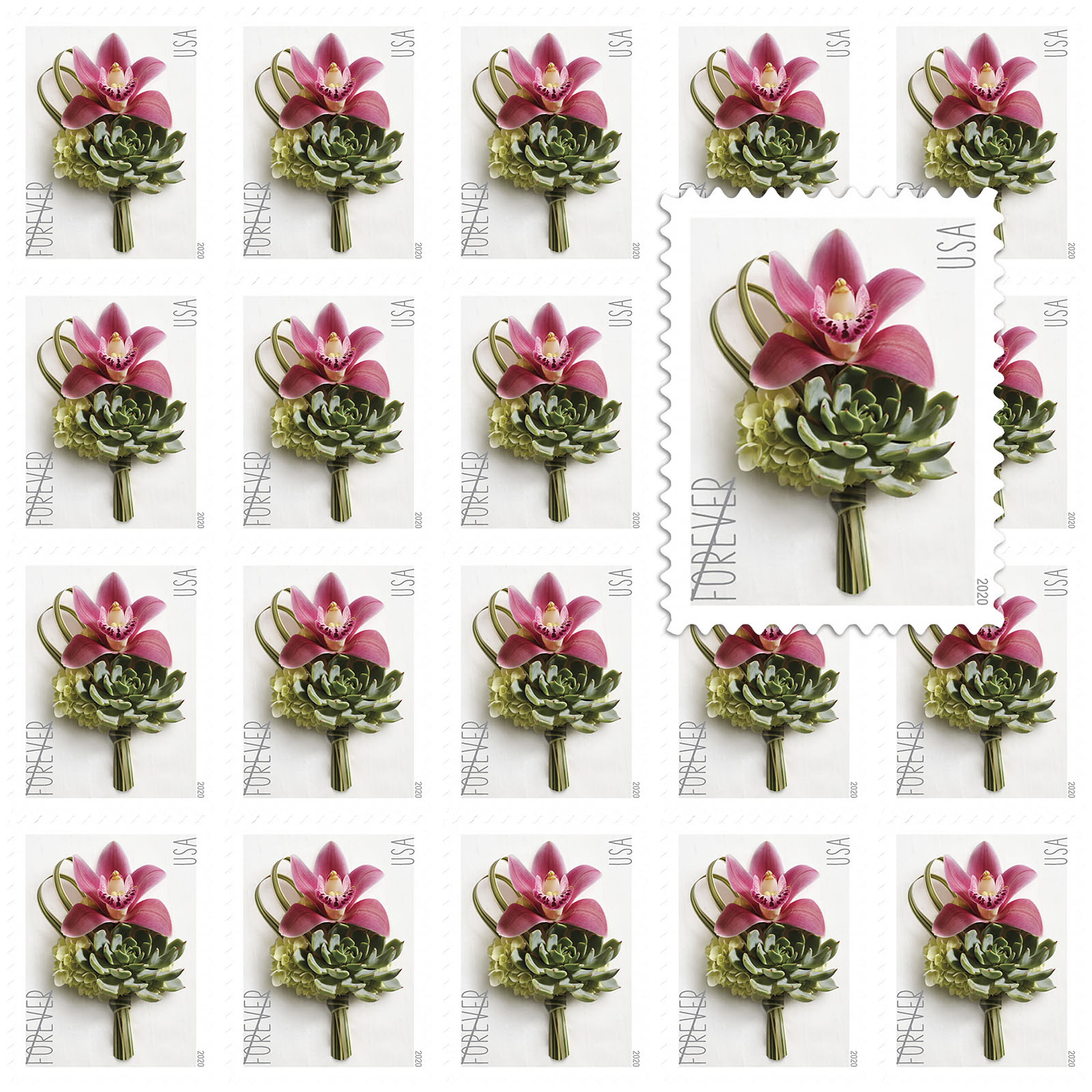 Contemporary Boutonniere Forever Stamps 2020