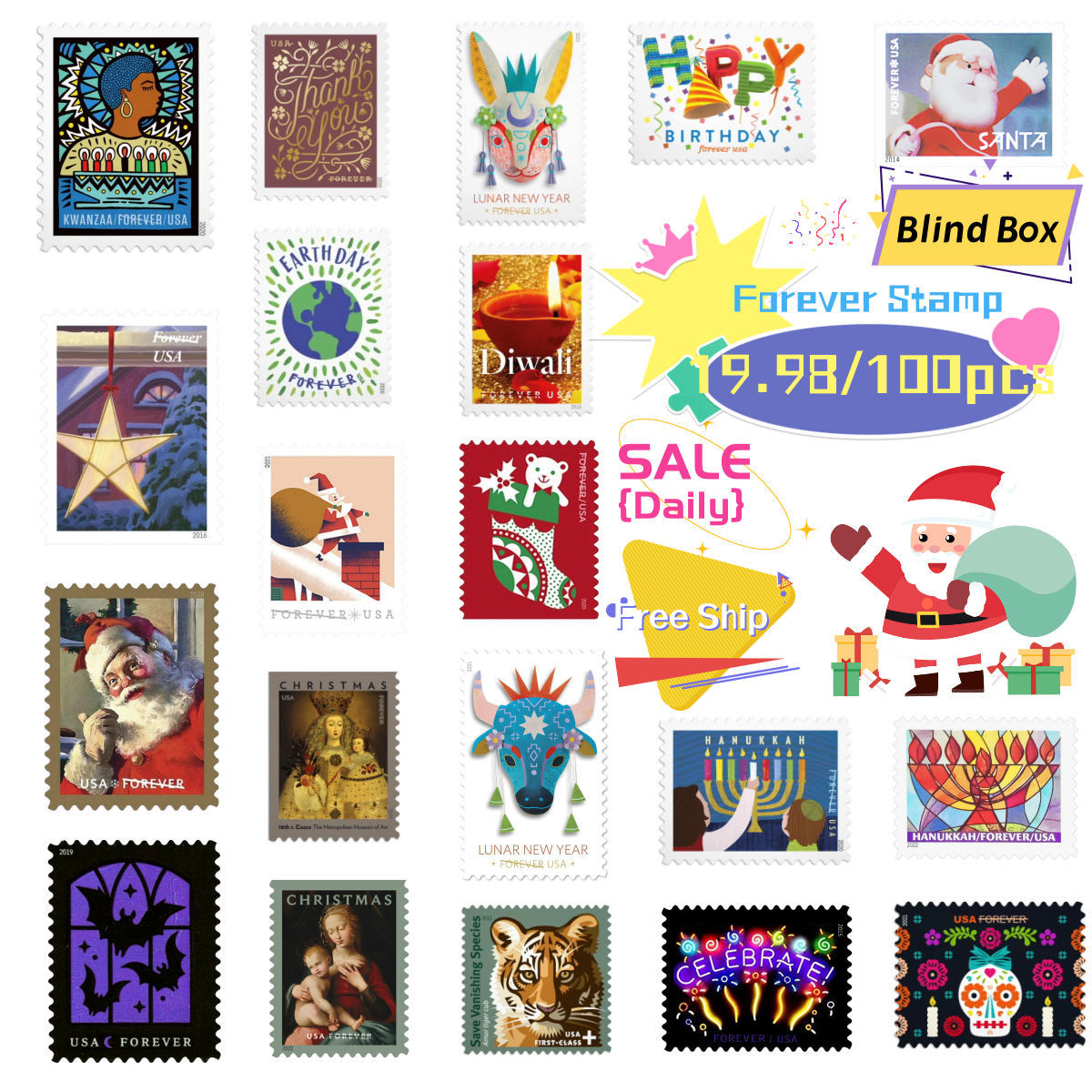 [US Free Shipping]Holiday & Festival Style Blind Box Best Price 100-1000PCS