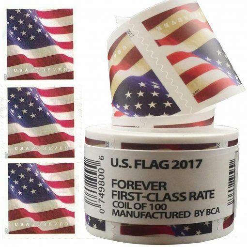 2017 U.S. Flag Stamps, 5 Rolls (500 Pcs)