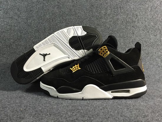 Authentic Air Jordan 4 Gold-Metllic Black