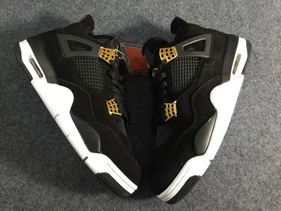 Authentic Air Jordan 4 Gold-Metllic Black