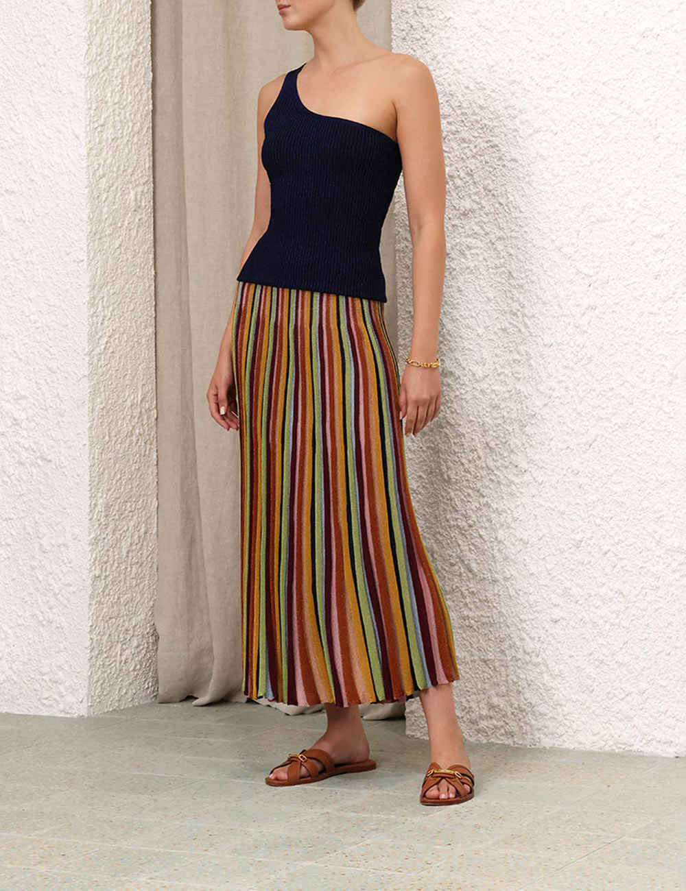 Alight Stripe Midi Skirt