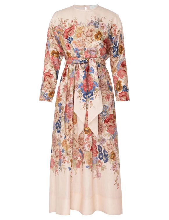 August Tie Waist Midi Dress