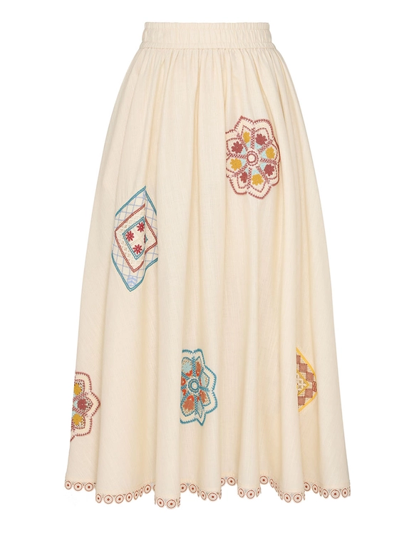 Ottie Doily Midi Skirt