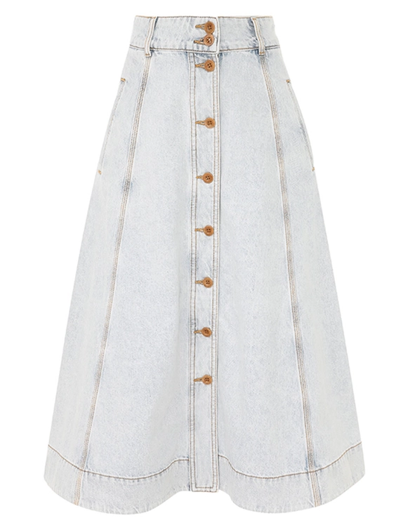 August A Line Denim Skirt