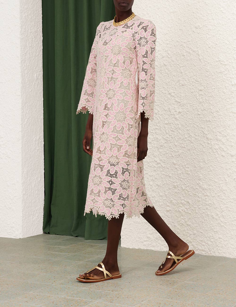 Ottie Lace Midi Dress