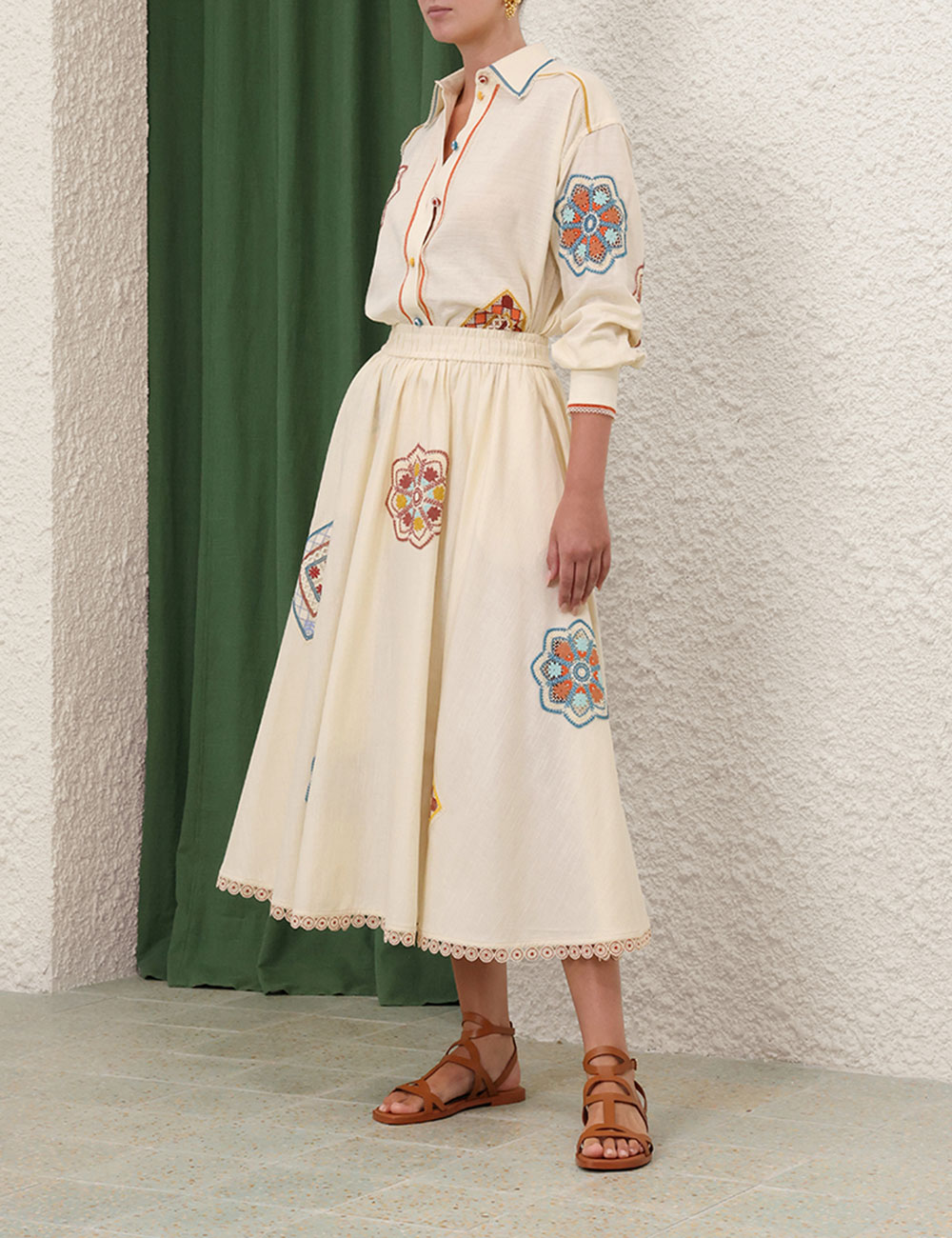 Ottie Doily Midi Skirt