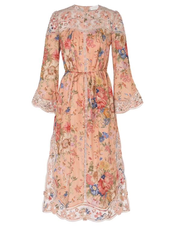August Broderie Midi Dress