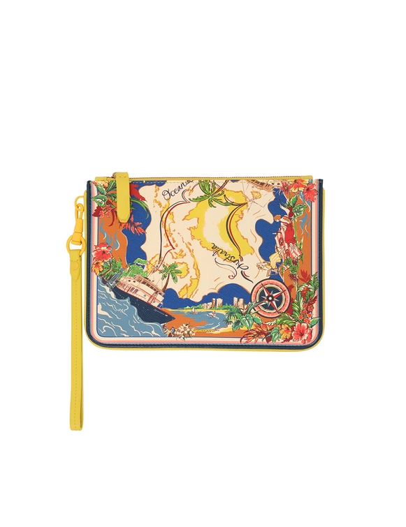 Medium Printed Leather Pouch