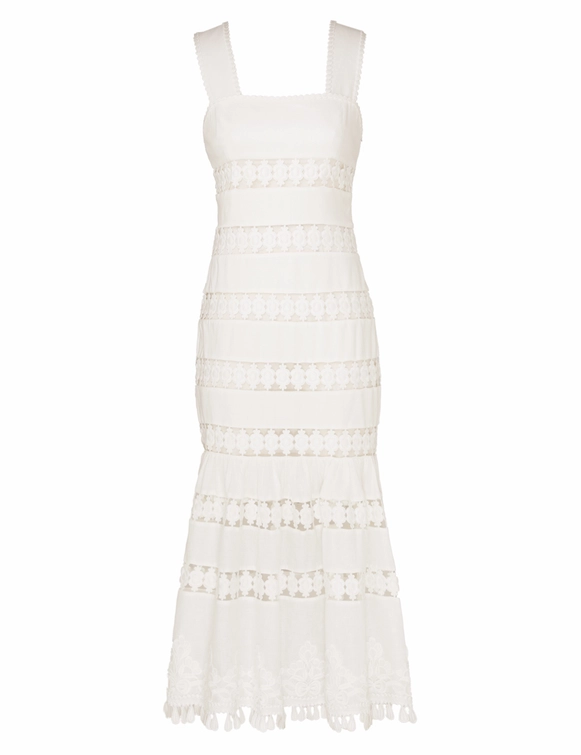 POP TRIMMED MIDI DRESS