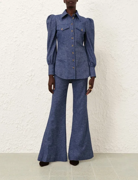 Eden Chambray Flare Pant