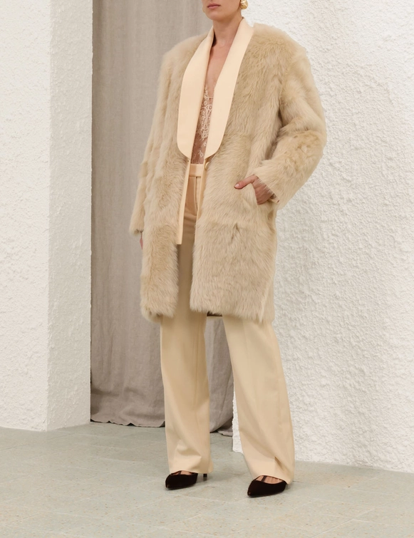 Illustration Shearling Coat