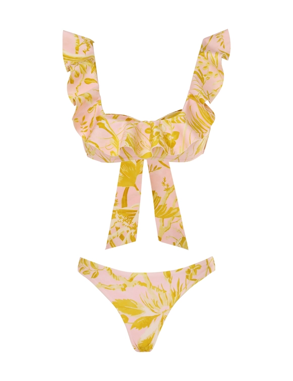 Golden Frill Neck Bikini