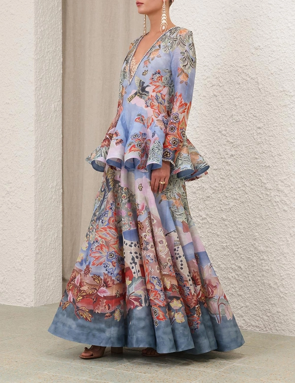 Illustration V Neck Gown
