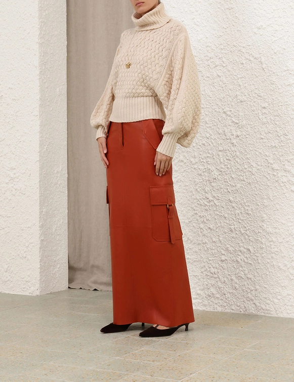 Illustration Leather Skirt