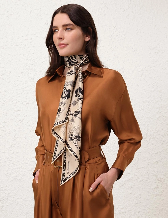 Printed Silk Neck Scarf