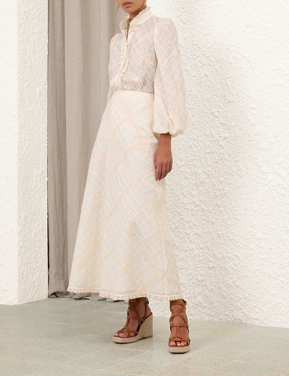 Tallow Lace Trim Bias Skirt