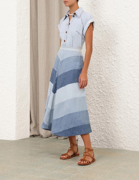 Tallow Denim Midi Skirt