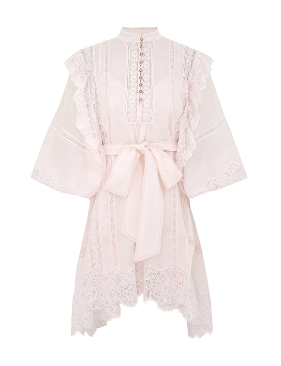 Crush Lace Billow Mini Dress