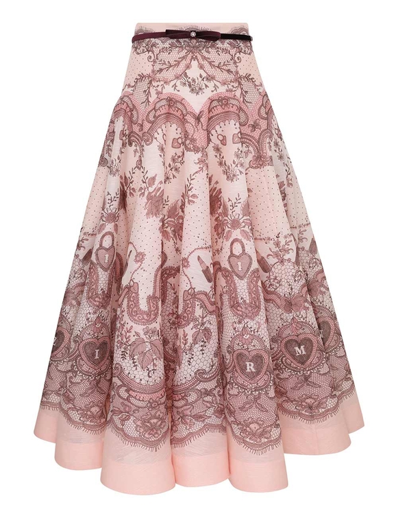 Crush Flared Midi Skirt