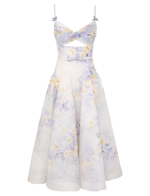 Crush Twist Front Midi Dress