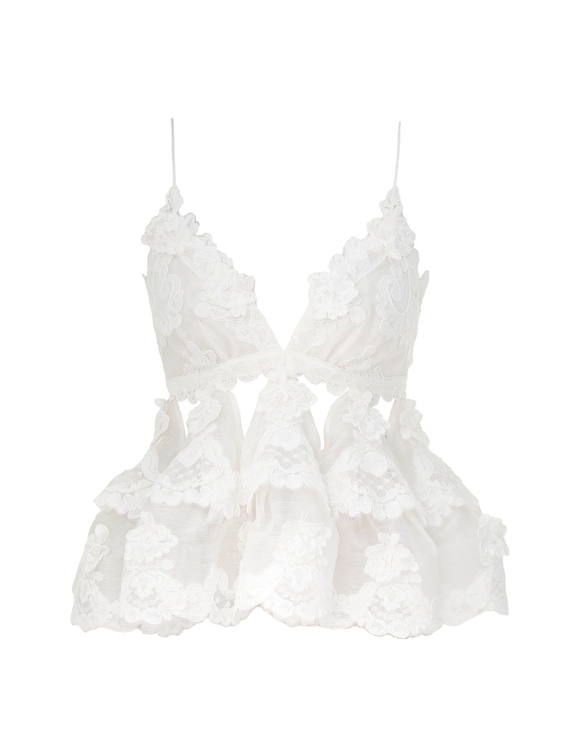 Crush Lace Motif Tiered Top