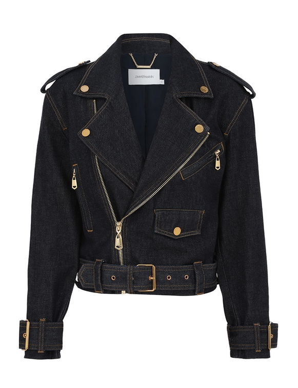 Crush Denim Biker Jacket