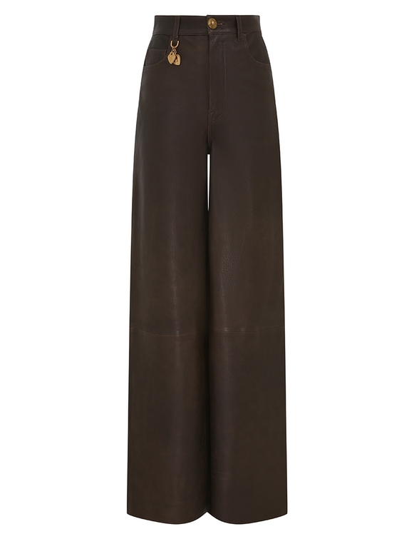 Crush Wide Leg Leather Pant