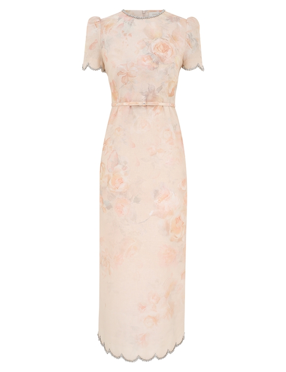 Crush Scalloped Midi Dress