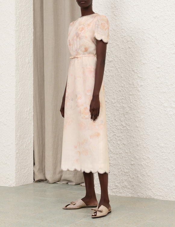 Crush Scalloped Midi Dress