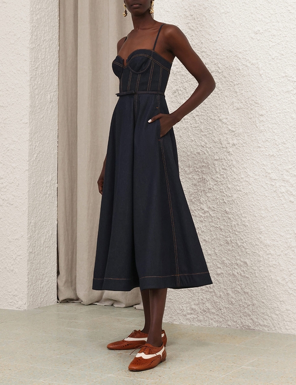 Crush Denim Corset Dress