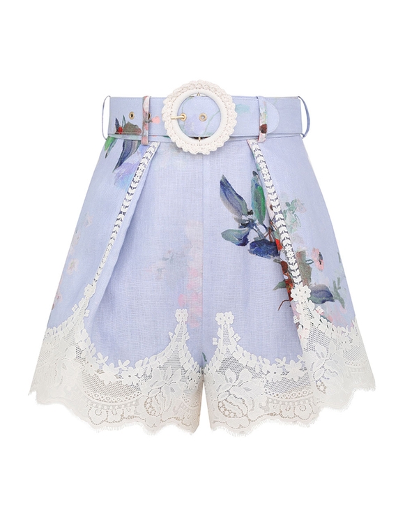 Everley Lace Trim Tuck Short
