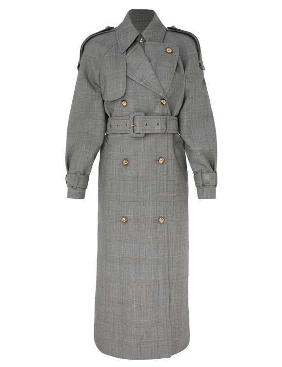 Check Trench Coat