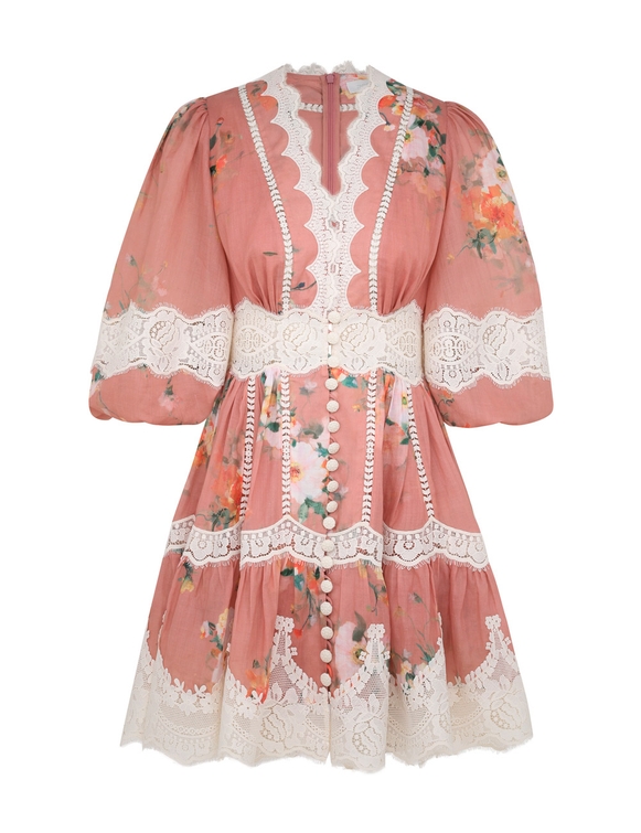 Everley Lace Trim Mini Dress
