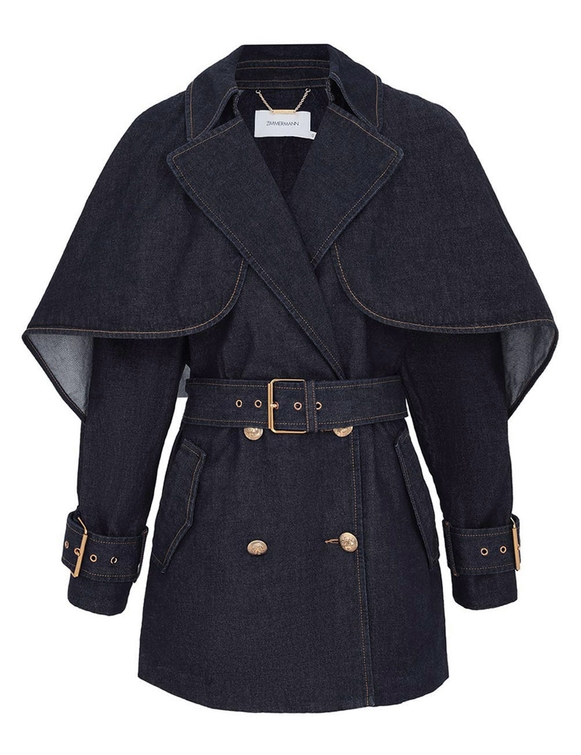 Crush Denim Trench Coat