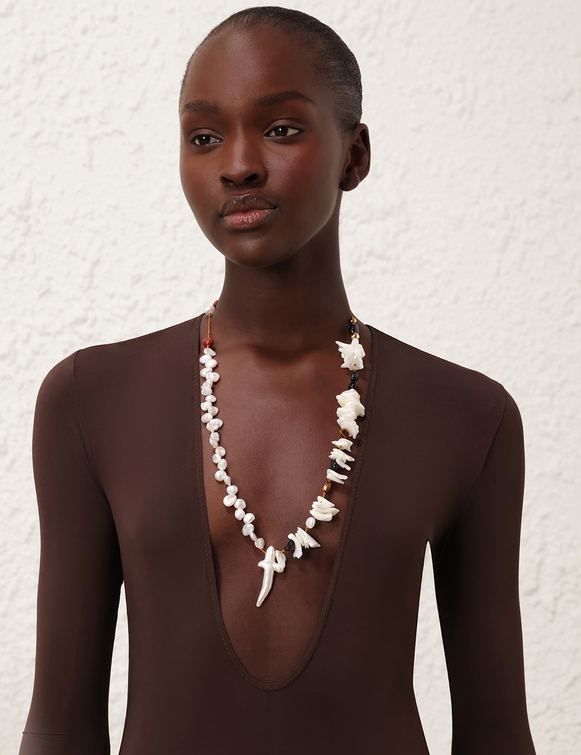 Mellow Pearl Beaded Necklace