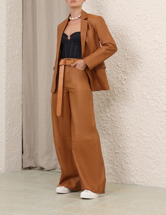 Crush Leather Blazer