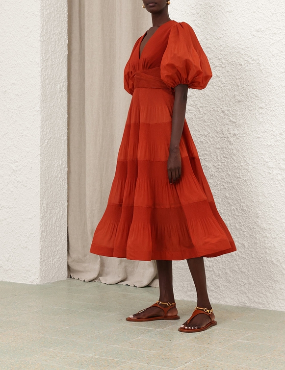 Pleated Midi Dress