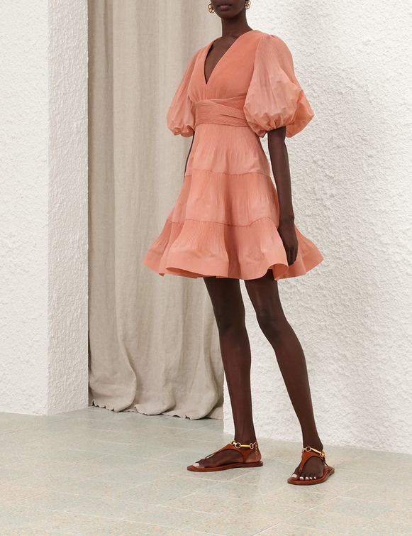 Pleated Mini Dress