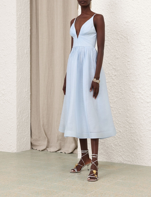 Illuminate V Neck Midi Dress
