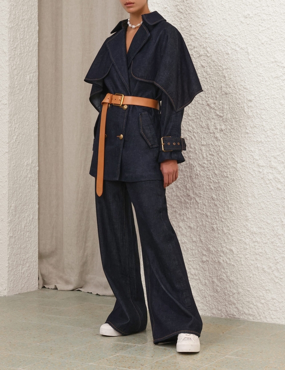 Crush Denim Trench Coat